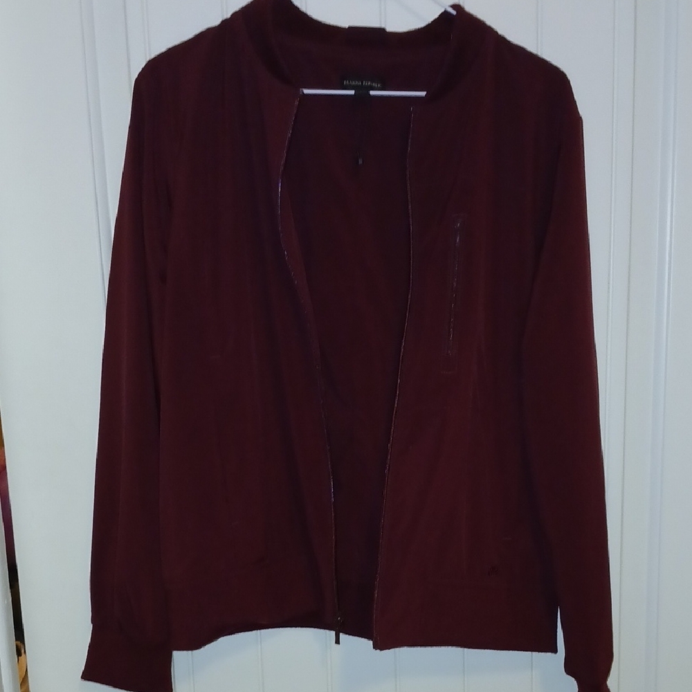 Banana Republic Deep Red and Black Bomber Jackets